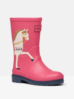 Girls' Splashwell Pink Horse Wellies
