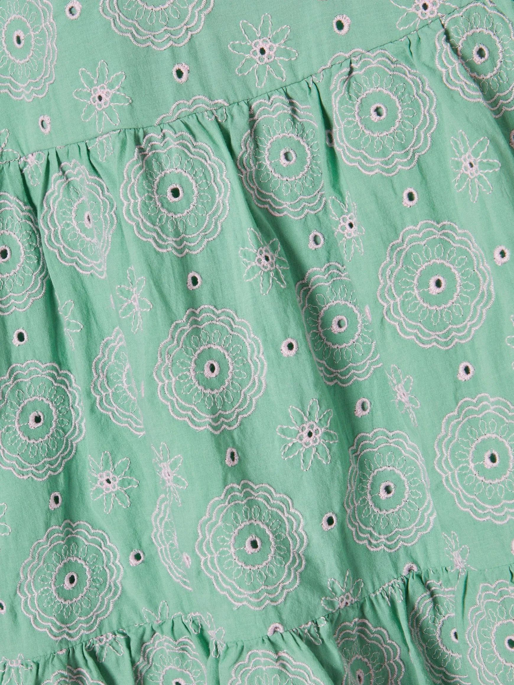 Girls' Sunshine Green Tiered Woven Dress