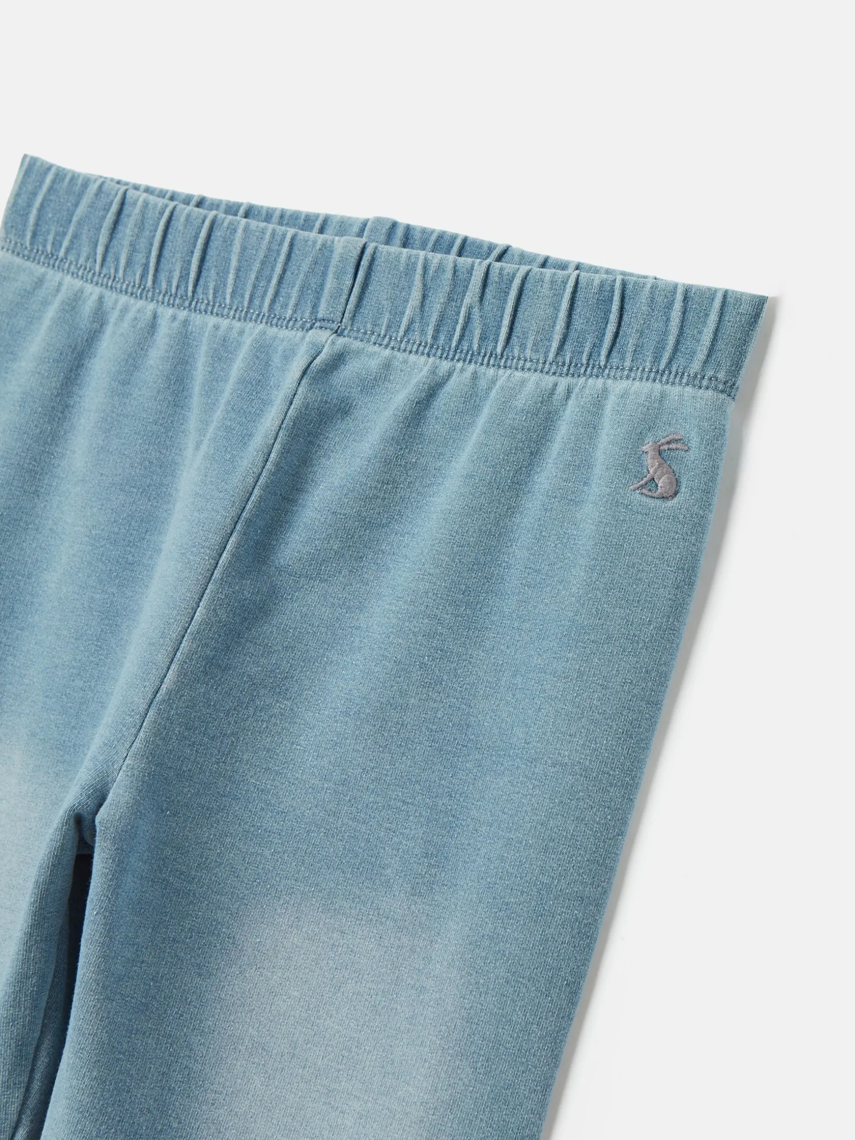 Girls' Trot Denim Light Wash Jersey Denim Jodphur-Style Leggings