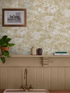 Gold Animal Forest Print 10M Wallpaper