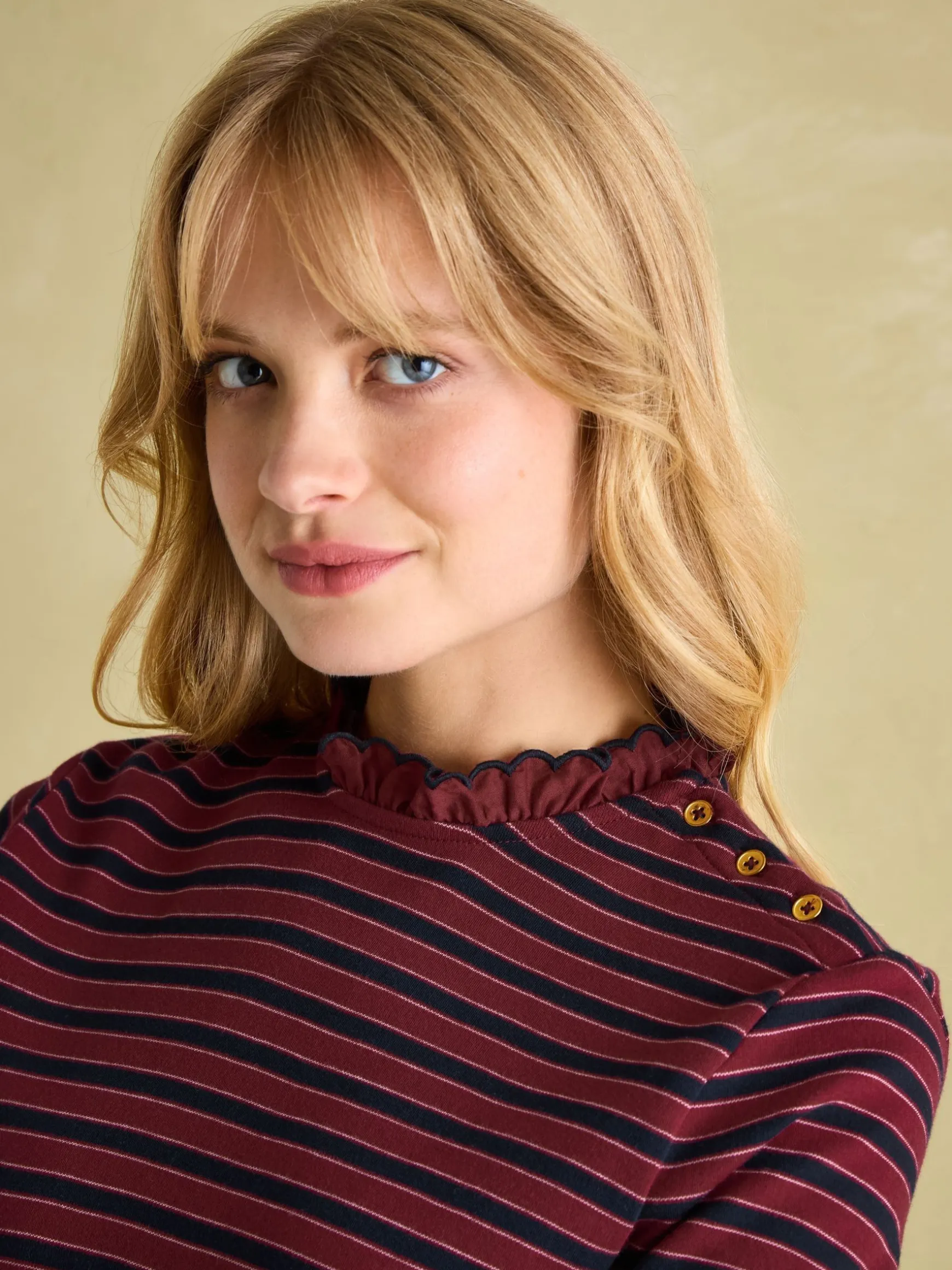 Grace Burgundy Long Sleeve Jersey Top