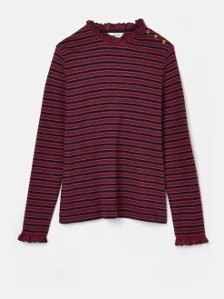 Grace Burgundy Long Sleeve Jersey Top