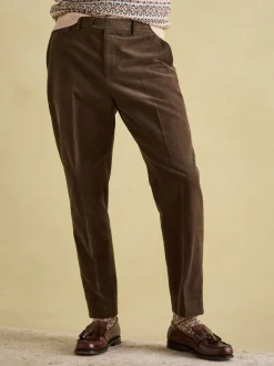 Green Corduroy Slim Fit Suit Trousers