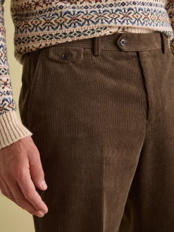 Green Corduroy Slim Fit Suit Trousers