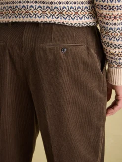 Green Corduroy Slim Fit Suit Trousers