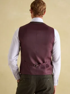 Green Slim Fit Texture Suit Waistcoat