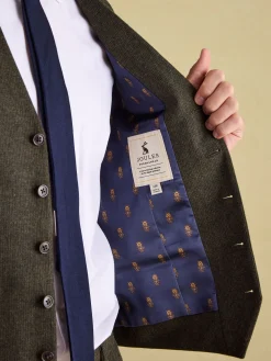 Green Slim Fit Texture Suit Waistcoat