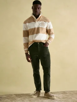 Green Straight Leg Corduroy Trousers