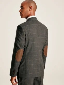 Green Window Pane Check Slim Fit Suit Jacket