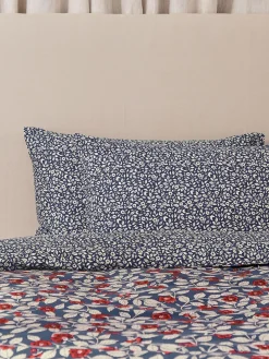 Grove Floral Set of 2 Blue 100% Cotton Standard Pillowcases
