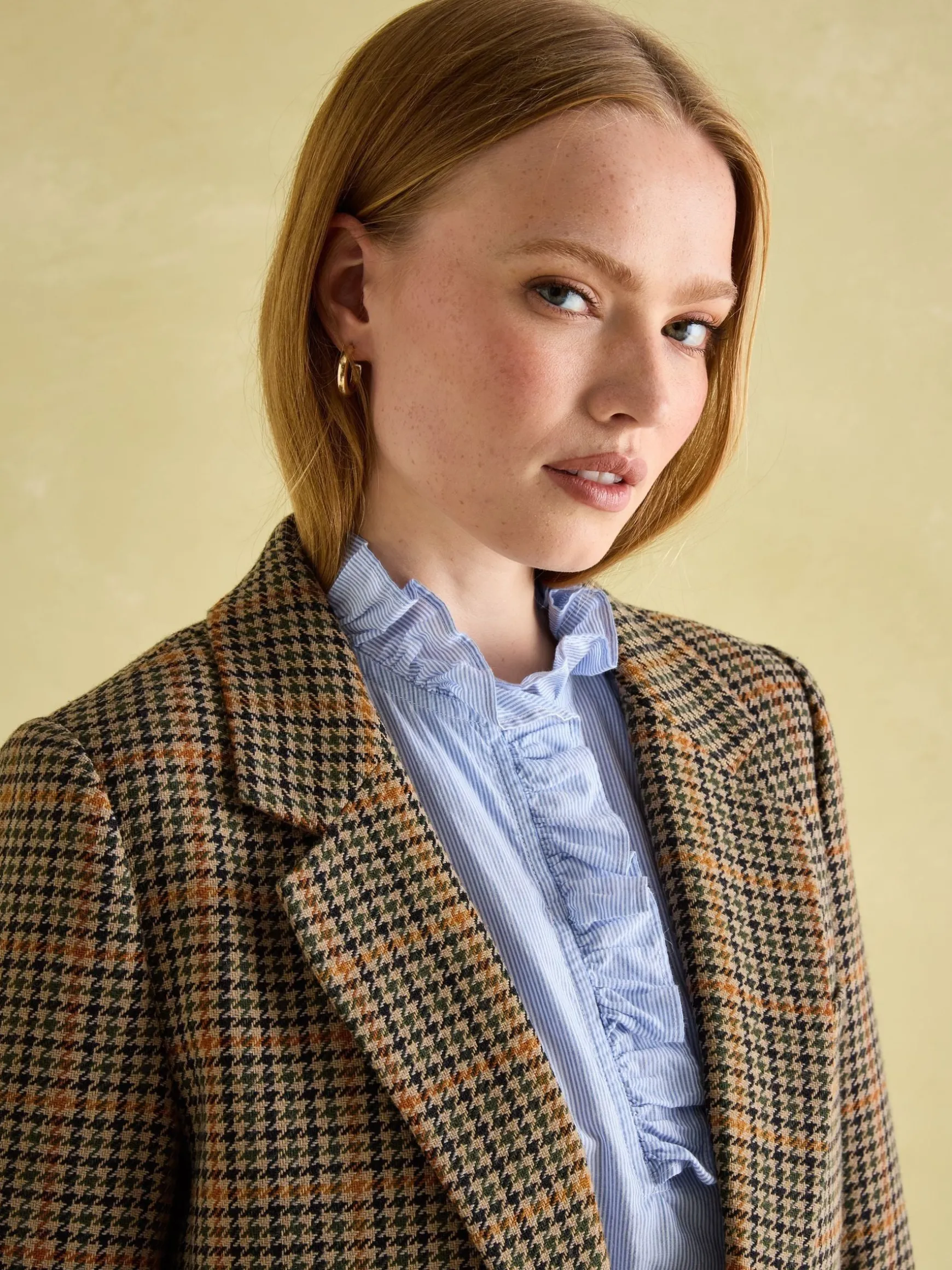 Hackmore Check Relaxed Fit Wool Blend Tweed Blazer