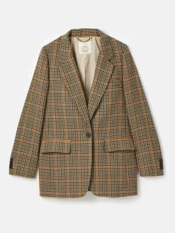 Hackmore Check Relaxed Fit Wool Blend Tweed Blazer