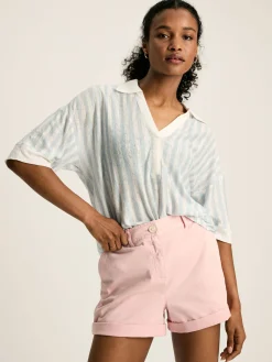 Hadley Blue Stripe Linen Polo Shirt