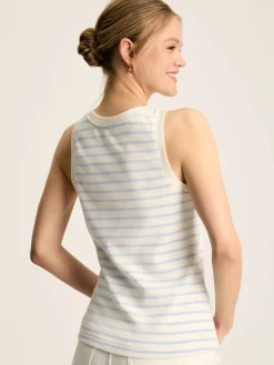 Harbour Cream & Blue Striped Jersey Vest