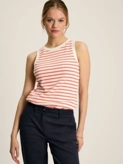 Harbour Cream & Coral Striped Jersey Vest