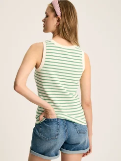 Harbour Cream & Green Striped Jersey Vest