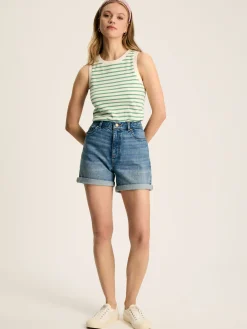 Harbour Cream & Green Striped Jersey Vest