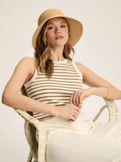 Harbour Cream & Tan Striped Jersey Vest