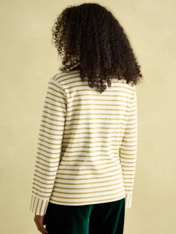 Harbour Cream/Gold V-Neck Jersey Top