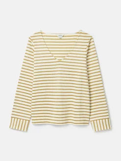 Harbour Cream/Gold V-Neck Jersey Top
