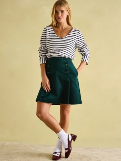 Harbour Cream/Navy V-Neck Jersey Top