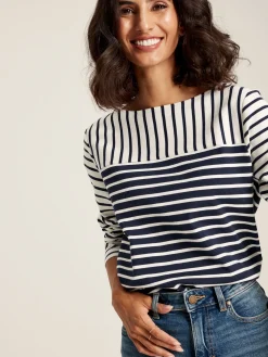 Harbour Navy Hotchpotch Long Sleeve Breton Top
