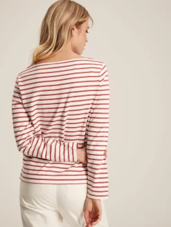 Harbour Pink Striped Long Sleeve Breton Top
