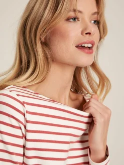Harbour Pink Striped Long Sleeve Breton Top