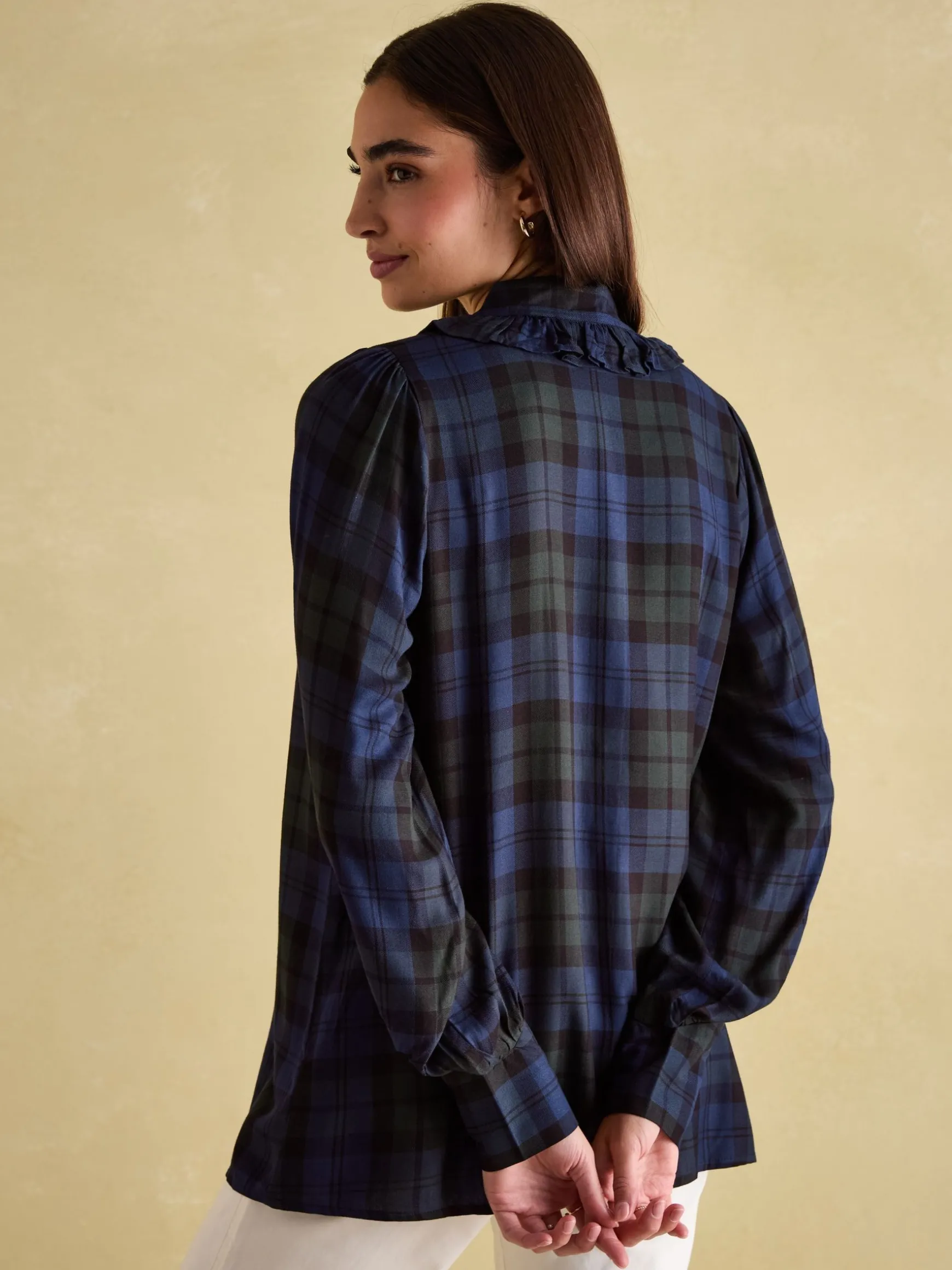 Harper Black Check Pussybow Tie Blouse