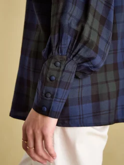 Harper Black Check Pussybow Tie Blouse