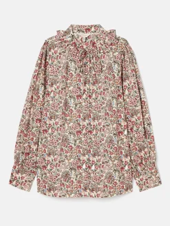 Harper Cream Floral Pussybow Tie Blouse