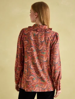 Harper Red Paisley Pussybow Tie Blouse