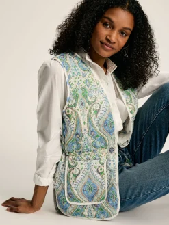 Hatfield Blue Paisley Cotton Quilted Gilet