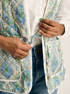 Hatfield Blue Paisley Cotton Quilted Gilet