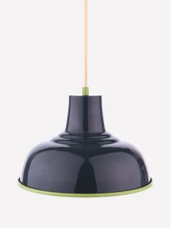 Hatfield Navy & Green Industrial-Style Pendant Light