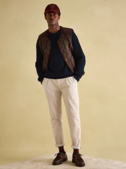 Hatfield Navy Jumper with Woven Patch Detailing