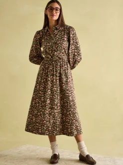 Hazel Khaki Green Jersey Shirt Dress