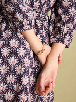 Hazel Navy and Pink Jersey Shirt Dress