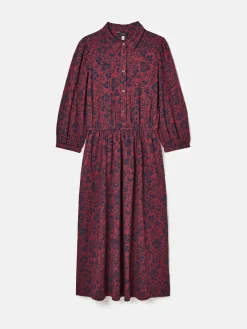 Hazel Red and Navy Jersey Shirt Dress