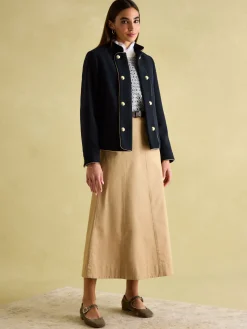 Hazelmere Navy Wool Blend Band Jacket