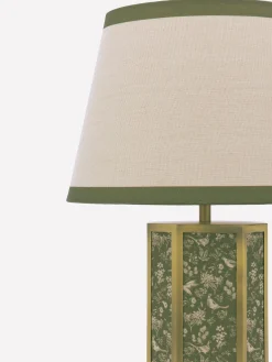 Helmingham Green Printed Claw Foot Table Lamp