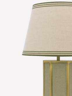 Helmingham Green Stripe Claw Foot Table Lamp