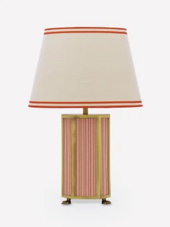 Helmingham Red Stripe Claw Foot Table Lamp