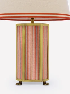 Helmingham Red Stripe Claw Foot Table Lamp