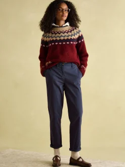 Hesford Navy Blue Chino Trousers