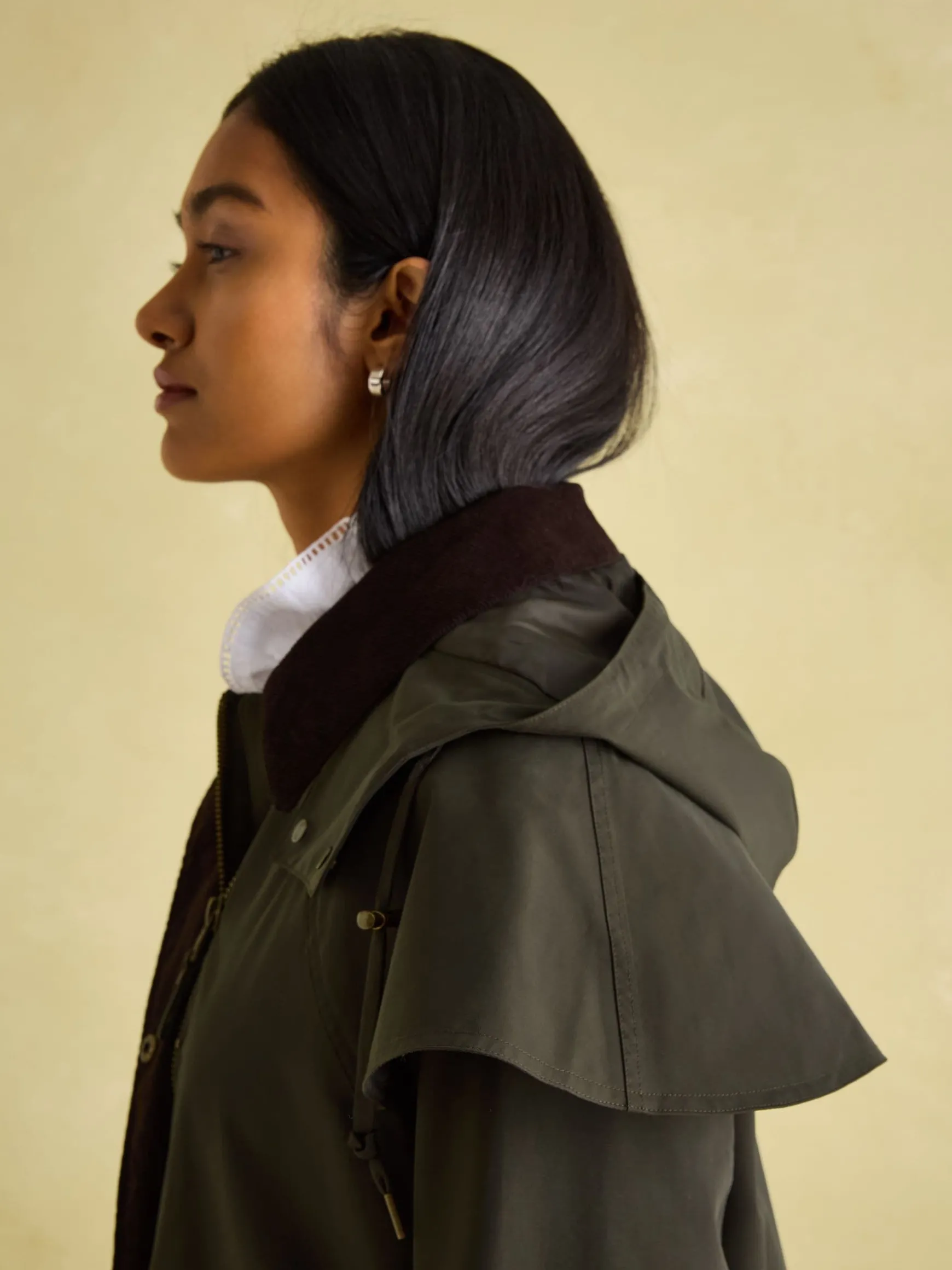 Highbridge Khaki Green Waterproof Longline Coat with Hood