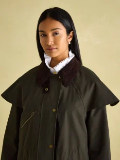 Highbridge Khaki Green Waterproof Longline Coat with Hood