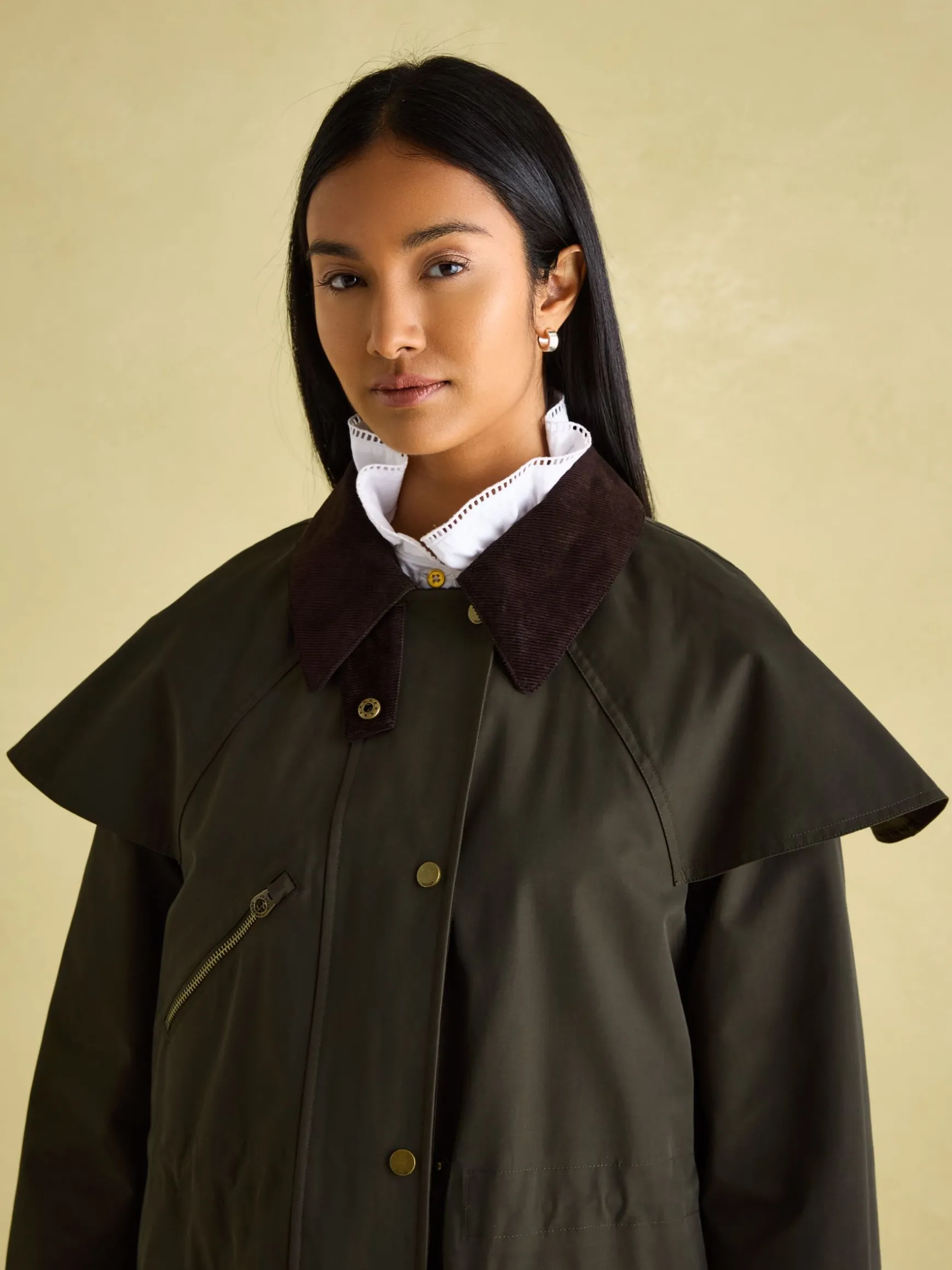 Highbridge Khaki Green Waterproof Longline Coat with Hood