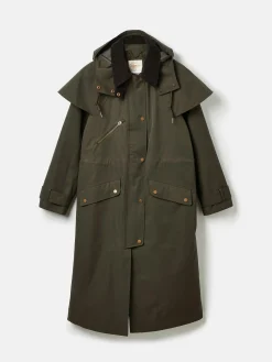 Highbridge Khaki Green Waterproof Longline Coat with Hood