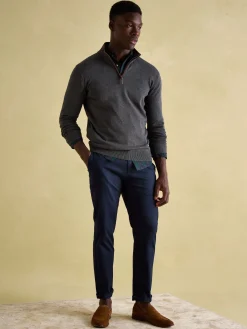 Hillside Charcoal Grey Quarter Zip Knit Jumper